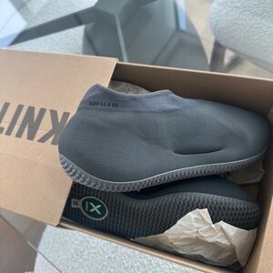 Gray Knit Slip-On Shoes